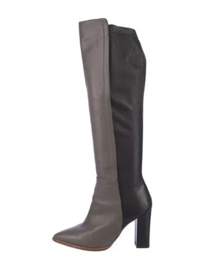 Pre-owned Loeffler Randall Vintage Leather Boots In Gray