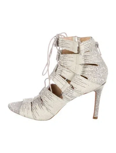 Pre-owned Loeffler Randall Vintage Leather Gladiator Sandals In Neutral