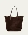 Loeffler Randall Walker Studded Suede Tote Bag In Silver