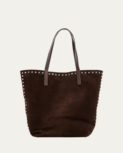 Loeffler Randall Walker Studded Suede Tote Bag In Silver