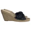 Loeffler Randall Wedge Espadrille Sandals In Black Leather In Black