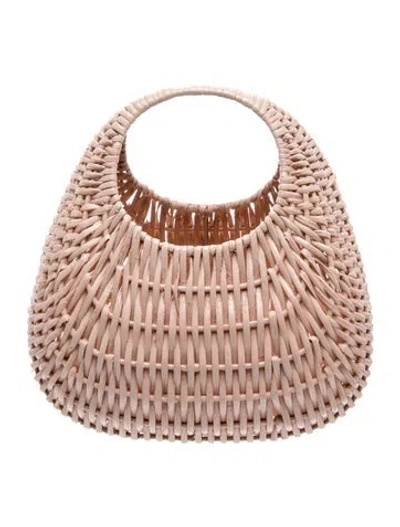 Pre-owned Loeffler Randall Wicker Top Handle Bag In Pink