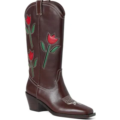 Loeffler Randall Wilder Western Boot In Brown