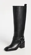 Loeffler Randall Women's Audrey Square Toe Block Heel Tall Boots In Black