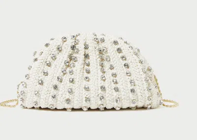 Loeffler Randall Women's Bailey Crystal-embellished Raffia Bag In White