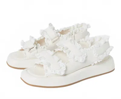 LOEFFLER RANDALL WOMEN'S BLAISE TWO BAND PLATFORM SANDAL IN WHITE