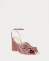 Loeffler Randall Women's Camellia Pleated Bow Heel Sandal In Metallic Rose In Multi