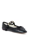 Loeffler Randall Chiara Leather Mary Jane Flats In Blago