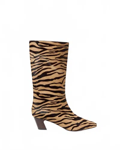 Loeffler Randall Women's Cleo Zebra Mid-calf Boot In Yellow In Brown