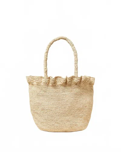 Loeffler Randall Women's Cyrus Ruffled Woven Tote Bag In Natural In White
