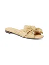 Loeffler Randall Daphne Pleated Knot Flat Sandals In White