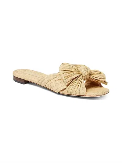 Loeffler Randall Women's Daphne Natural Bow Slide In White