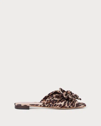 Loeffler Randall Women's Daphne Pleated Knot Flat Sandal In Animal In Multi