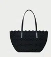 Loeffler Randall Women's Easton Embroidered Canvas Tote Bag In Black