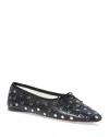Loeffler Randall Landon Leather Ballet Flats In Black Satin