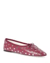 Loeffler Randall Landon Studded Leather Ballerina Flats In Wine/silver