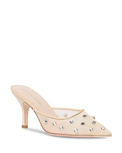 Loeffler Randall Women's Paloma 80mm Embellished Mesh Mules In Cream