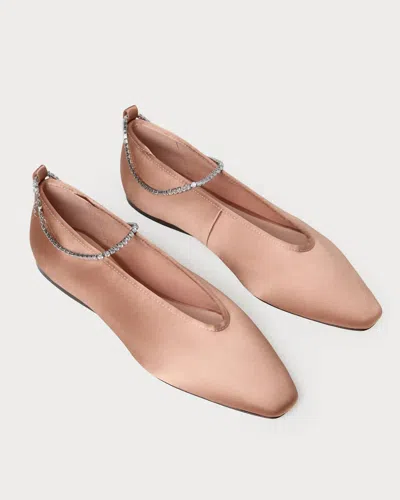 Loeffler Randall Women's Emery Satin Ballet Flat In Beige In Pink
