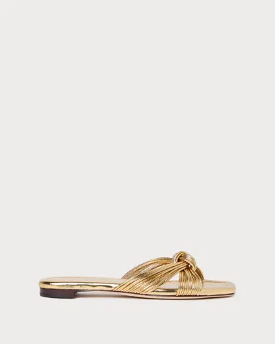Loeffler Randall Women's Flossie Mignon Knot Flat Sandal In Champagne In White