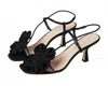 Loeffler Randall Women's Frank Flower Applique Heeled Sandals In Black In Black