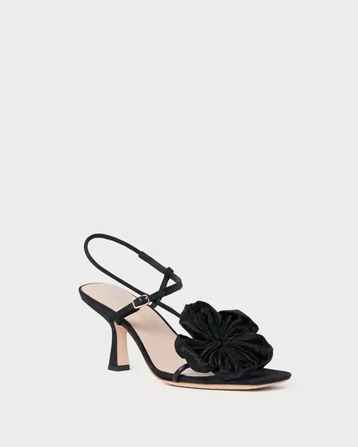 Loeffler Randall Women's Frank Moiré Flower Sandal In Black