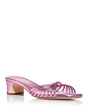 Loeffler Randall Women's Hazel Square Toe Knotted Strap Block Heel Sandals In Pink