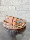 Loeffler Randall Isaac Honey/silver Studded Belt In Pink