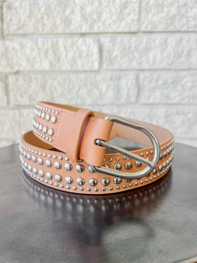 LOEFFLER RANDALL WOMEN'S ISAAC STUDDED BELT IN HONEY/SILVER