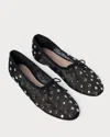 Loeffler Randall Landon Studded Mesh Ballet Flats In Black