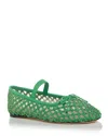 Loeffler Randall Leonie Womens Slip On Padded Insole Ballet Flats In Green