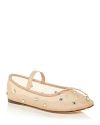 Loeffler Randall Leonie Crystal-embellished Tulle Ballet Flats In Tan