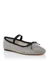 Loeffler Randall Leonie Crystal Mesh Mary Jane Flat In Crystal