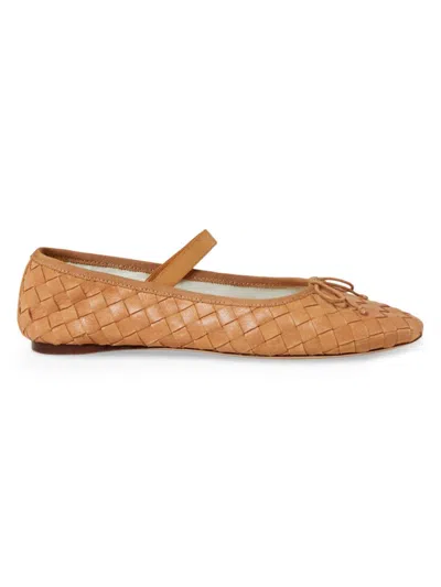 Loeffler Randall Women's Leonie Mary Jane Woven Flats In Honey