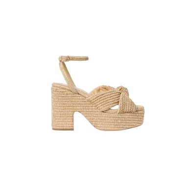 Loeffler Randall Raffia Knotted Chunky Platform Sandals In Natural