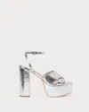 Loeffler Randall Loretta Platform Sandal In Silver
