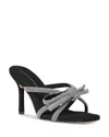 Loeffler Randall Margi Crystal Bow Suede Mules In Black