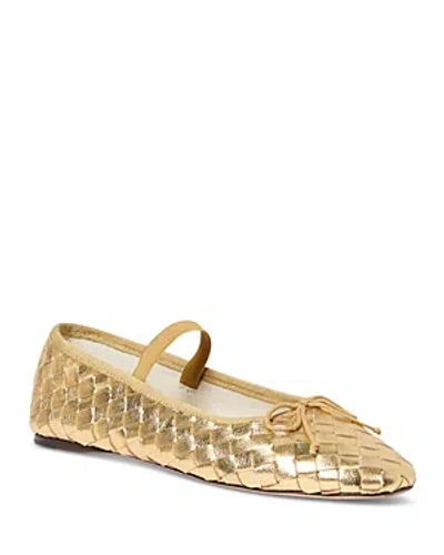 Loeffler Randall Leonie Metallic Woven Leather Ballerina Flats In Gold