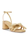 Loeffler Randall Mikel Raffia Block-heel Sandals With Tubular Bow In Natural