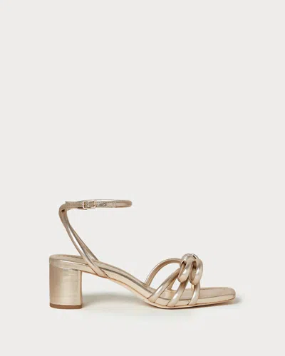 Loeffler Randall Women's Mikel Leather Bow Sandal In Champagne In White