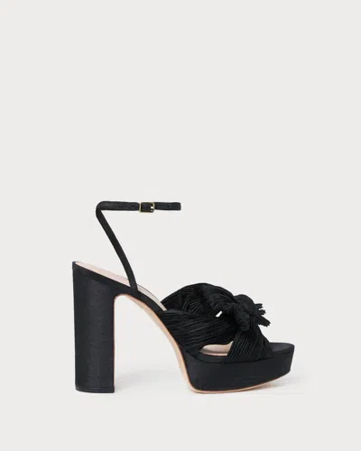 Loeffler Randall Women's Natalia Pleated Platform Sandal In Black Sequined In Multi