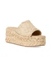 Loeffler Randall Aaron Platform Raffia Mules Natural In Neutral