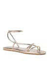 Loeffler Randall Noor Ankle Strap Metallic Sandal In Champagne