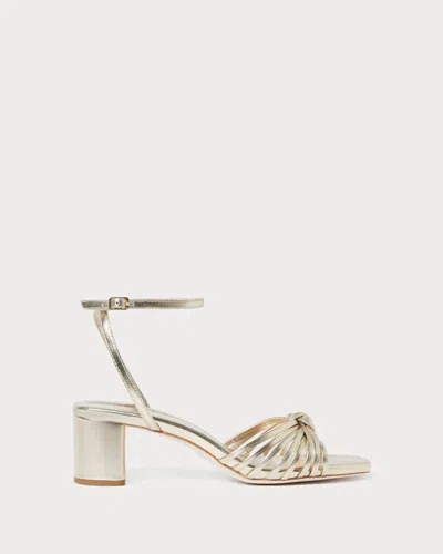 Loeffler Randall Women's Olivia Leather Knot Sandal In Champagne In White