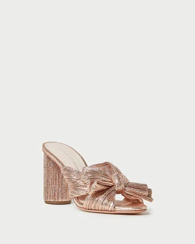 Loeffler Randall Women's Penny Pleated Bow Mule Heel In Dune In Neutral