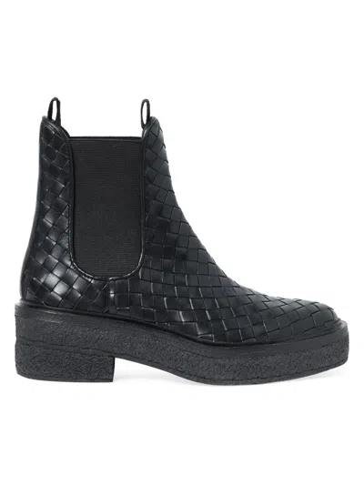 Loeffler Randall Women's Raquel Woven Leather Ankle Boots In Black