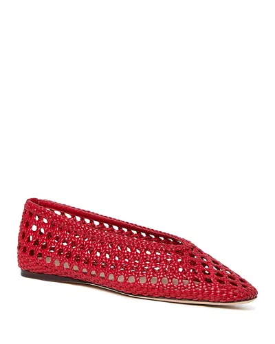 Loeffler Randall Women's Red Woven Leather Ballet Flats In Multi