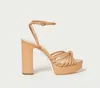 Loeffler Randall Rivka Metallic Knot Platform Sandals In Multi