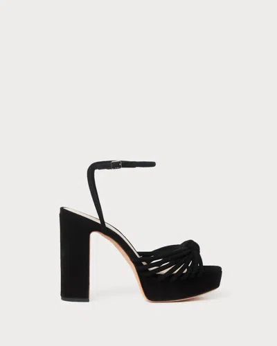 Loeffler Randall Women's Rivka Leather Knot Platform Sandal In Black