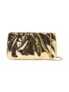 Loeffler Randall Women's Serena Snake-embossed Gathered Leather Clutch In Gold