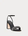 Loeffler Randall Women's Shay Black Rhinestone Heeled Sandal In Black